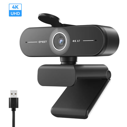 eMeet C60E 4K – Webcam Ultra HD con Autofocus Inteligente y Micrófonos Duales