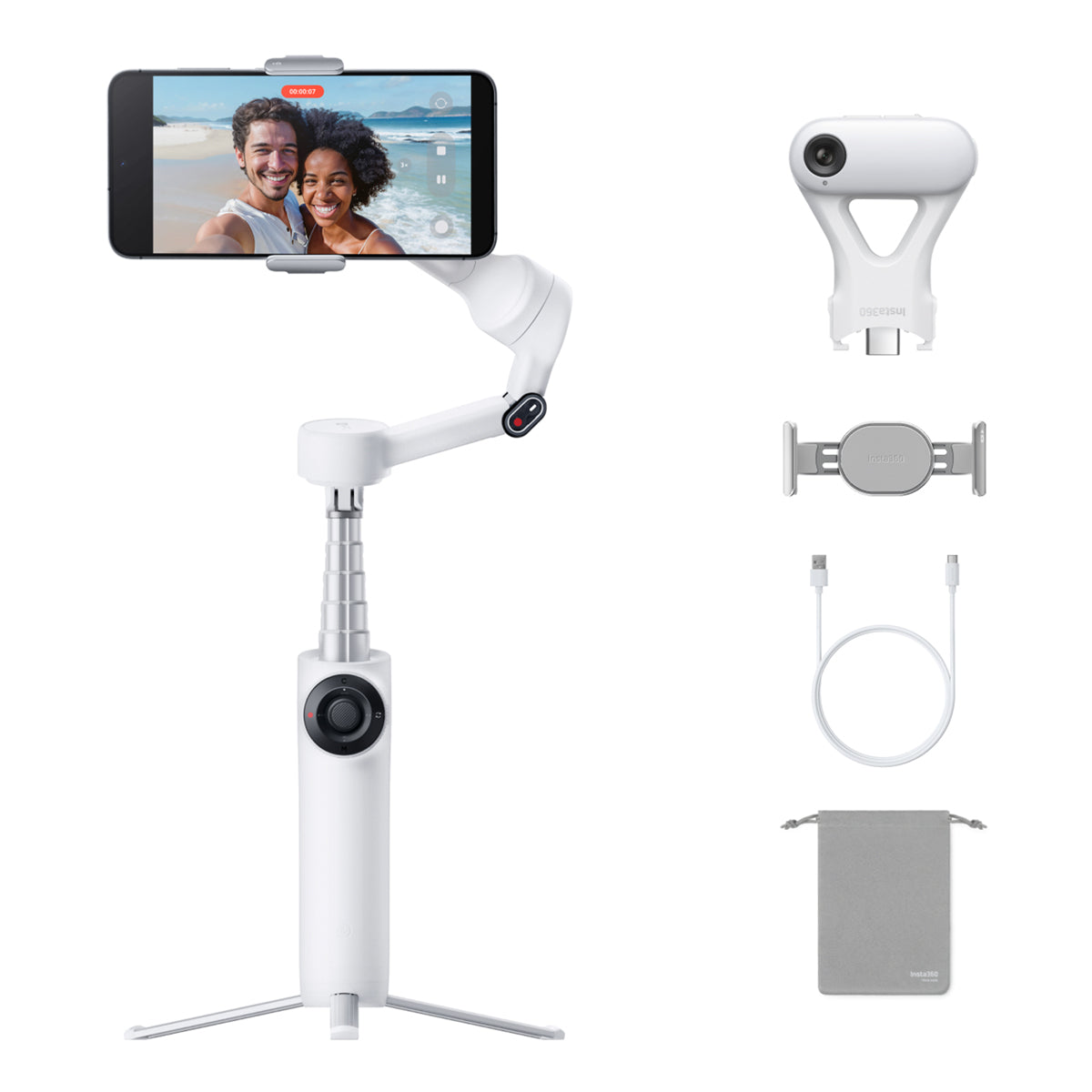 Insta360 Flow 2 AI Tracker Bundle / Summit White