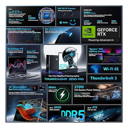Laptop Zero 16 Pro – Potencia de nueva generación con Intel Core Ultra 9 y RTX 5080