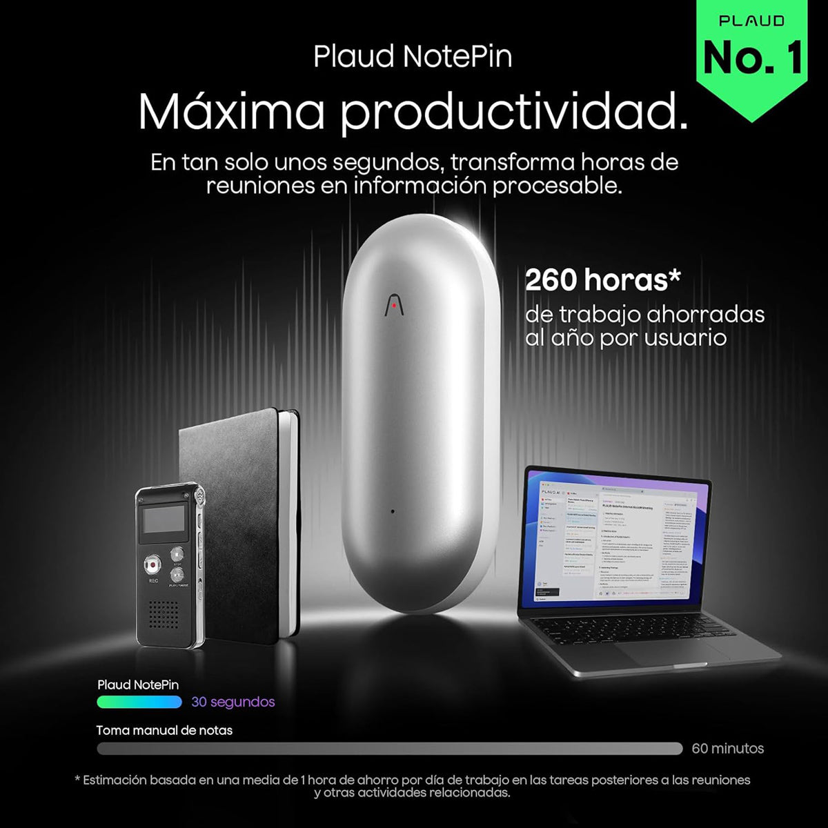 PLAUD NotePin Lunar Silver