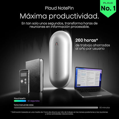 PLAUD NotePin Lunar Silver