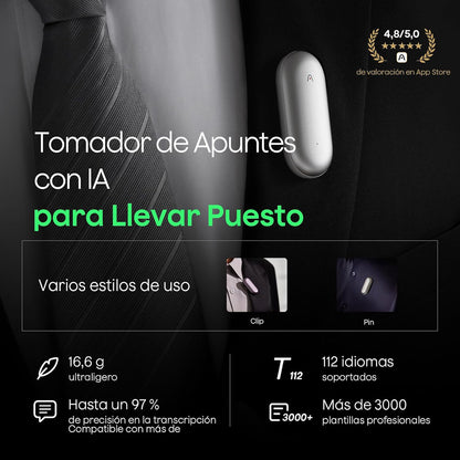 PLAUD NotePin Lunar Silver